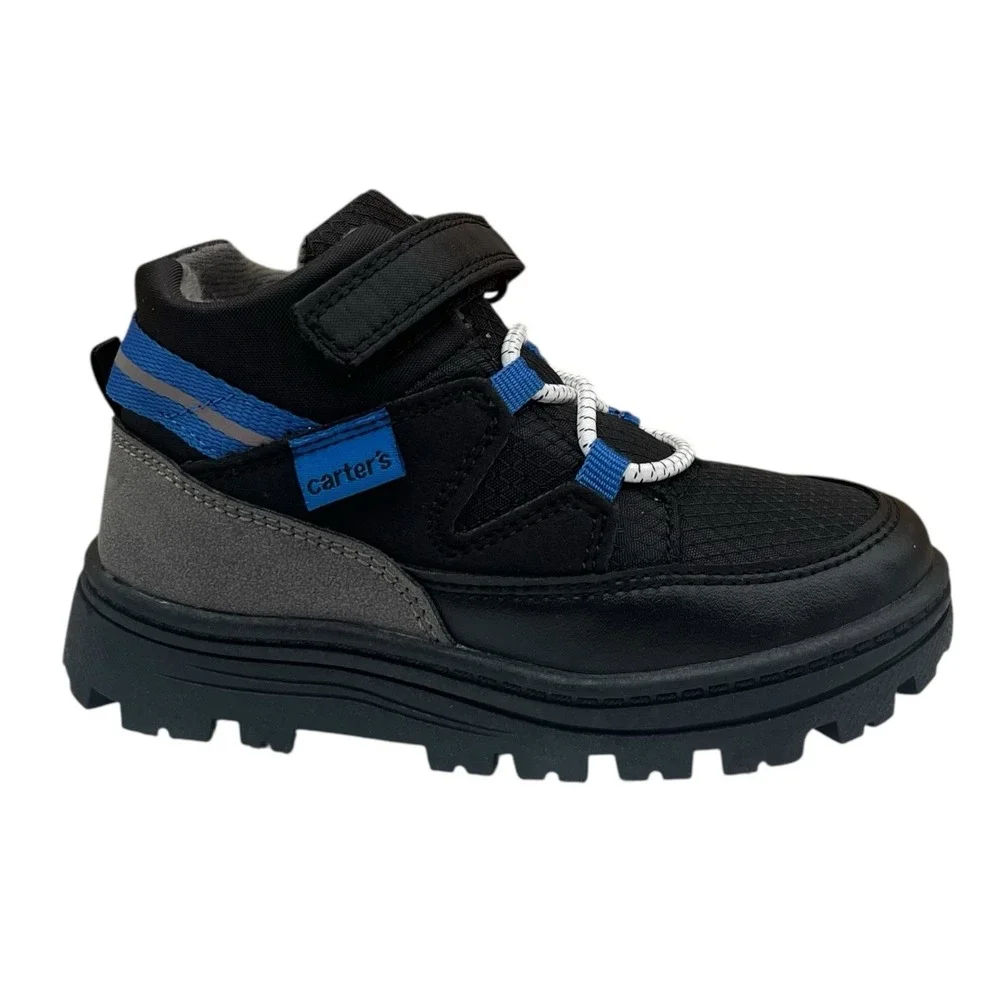 Carter's Toddler Boys Slip-on Athletic Ankle Booties Size 10 Black Blue Gray